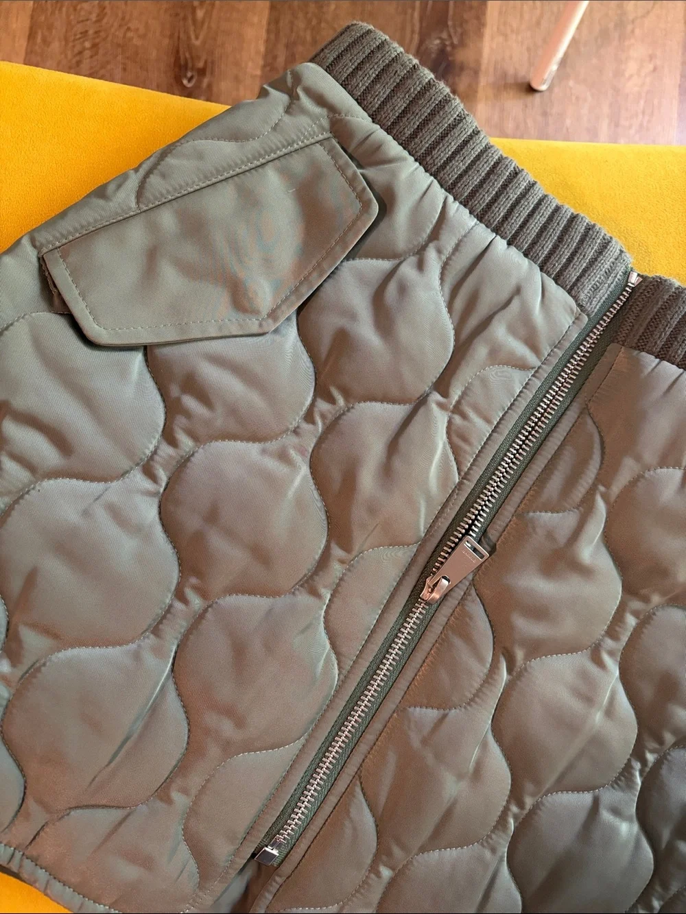 SIMKHAI Ripley Quilted Combo Knit Mini Skirt